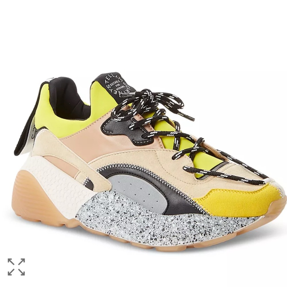 Stella McCartney Eclypse Lace Sneakers in yellow and white size 38 US 8